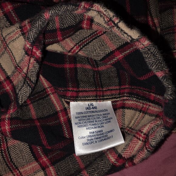 VTG Faded Glory Flannel Shirt Men's Lg 42/44 Plaid Button-Down L/S Unisex 90’s - Picture 7 of 11